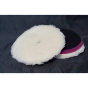 Wool Pad Long Hair 5" With Interface Foam Pad Wol Buffing Pad Heavy Cutting 5 in Bulu Panjang Wool Putih