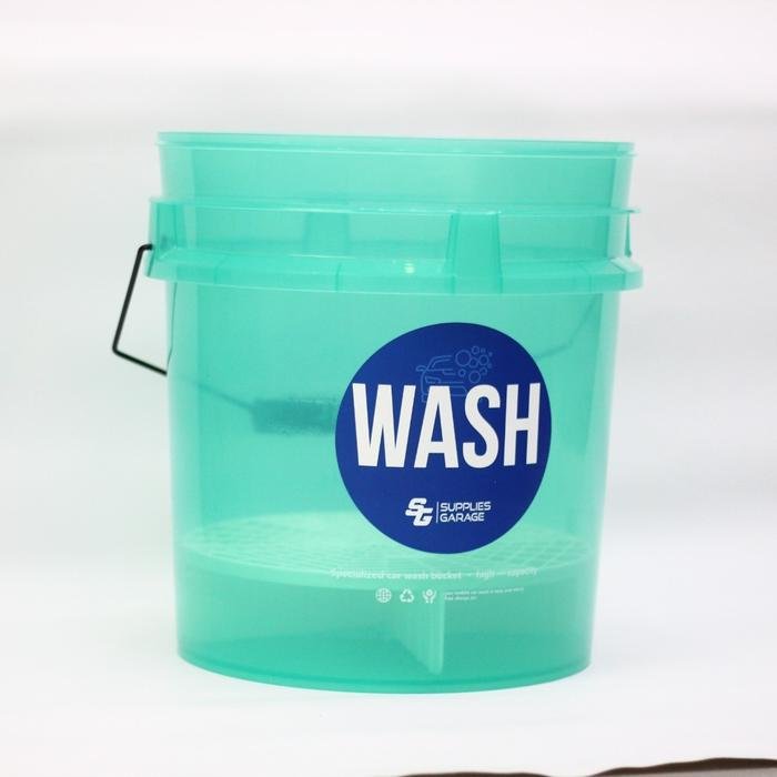 SG Premium Wash Bucket 16L Transparan Ember Cuci Mobil Wash Bucket Transparan Pendek High Quality Ergonomic Handle - Image 2
