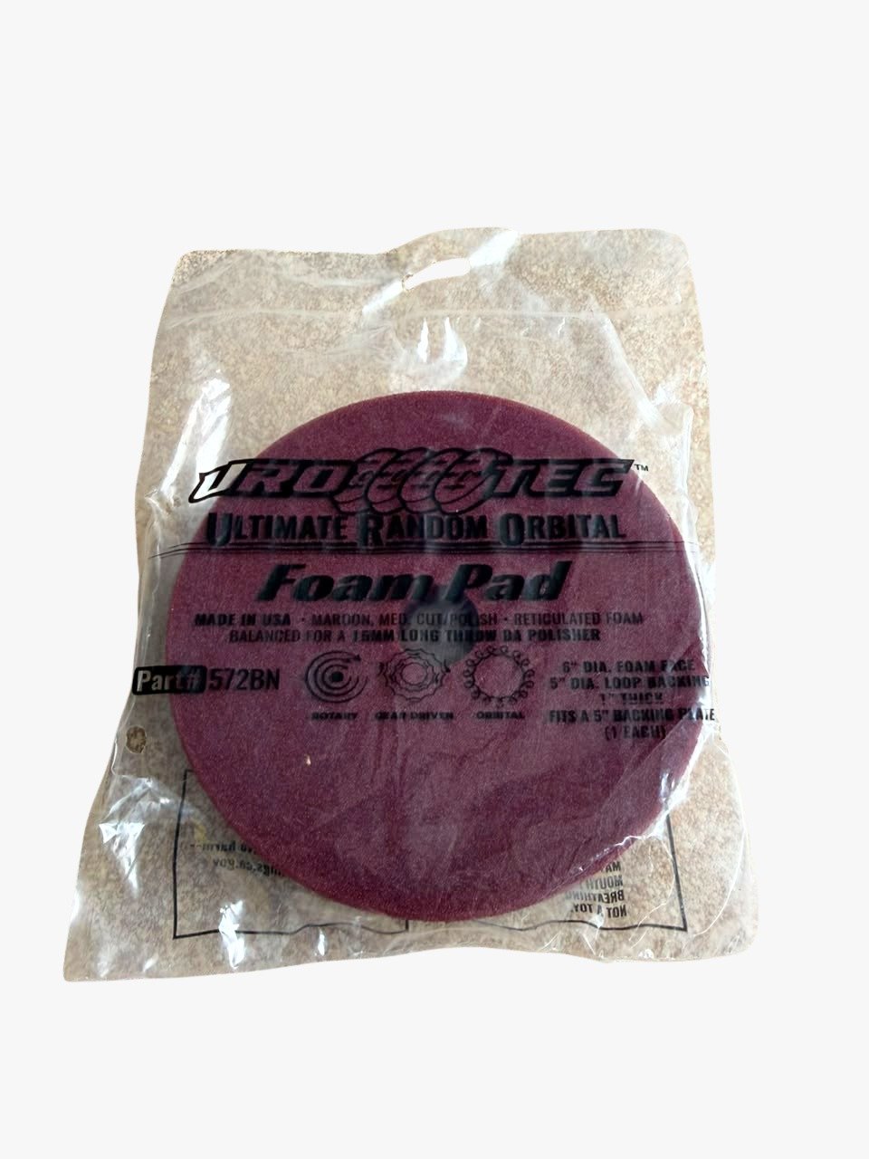 UROTEC Buff & Shine Foam Pad 6”Maroon – Long Throw DA Polisher